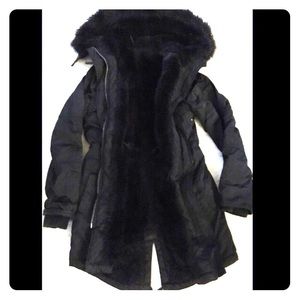Topshop fur lined parka winter coat jacket